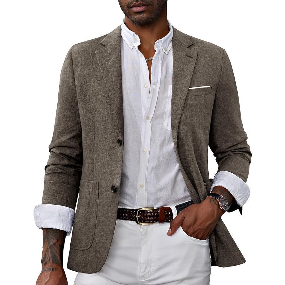 PJ PAUL JONES Mens Casual Sport Coat Blazer Two Buttons XXL brown Lightweight Bu